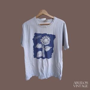 Esprit Graphic Tee | White Sunflower Print | Size M | Vintage